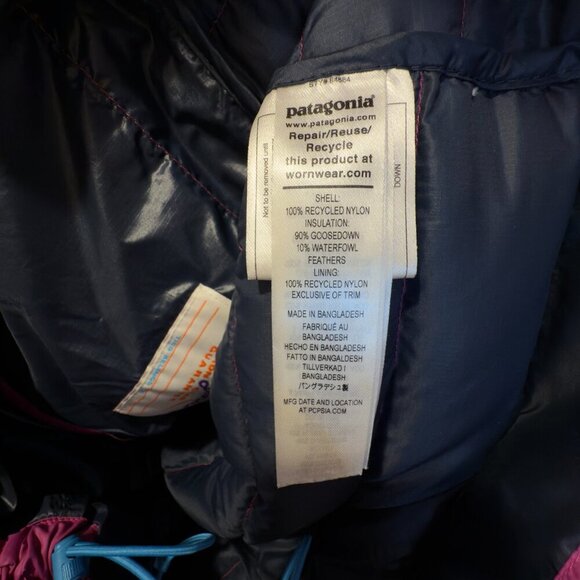 Womens Down Puffer Jacket (Amaranth Pink) - Picture 4 of 4